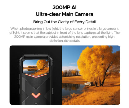 Global Version DOOGEE V Max Plus Rugged Phone 6.58" 120Hz 36GB(16+20) 512GB 200MP Ai Camera 22000mAh Lighting effect Android 14