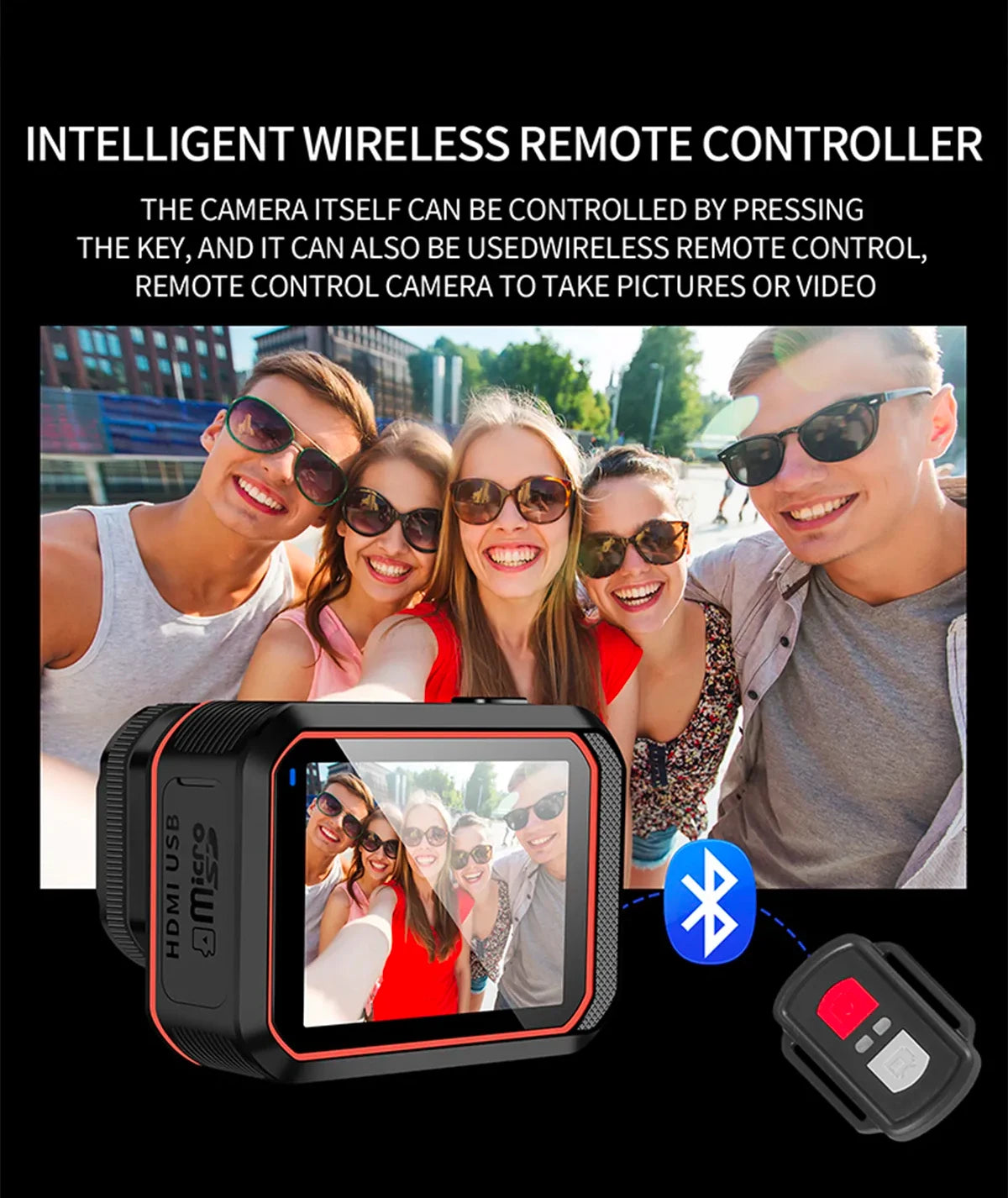 Action Camera 4K60FPS With Remote Control Screen Waterproof Sport Camera Drive Recorder Sports Camera Helmet Action Cam
