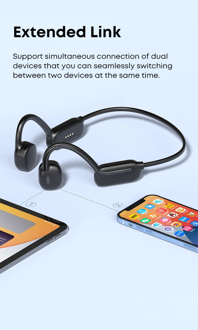 Xiaomi Bone Conduction Earphone IPX8 Wireless Open Headset Bluetooth 5.3 Swimming Bluetooth Headphones 32GB MP3 Sports Earbuds - Universal Market