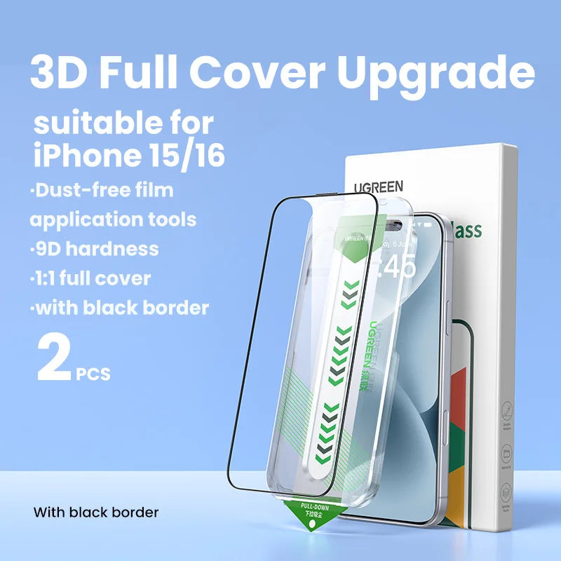 UGREEN Dust-free Screen Protector For iPhone 16 Pro Max Tempered Glass For iPhone 16 Pro Screen Protectors 15Pro Plus Film