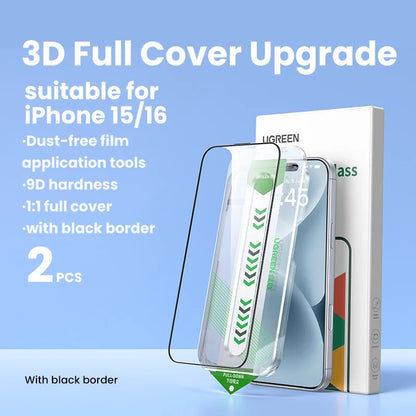 UGREEN Dust-free Screen Protector For iPhone 16 Pro Max Tempered Glass For iPhone 16 Pro Screen Protectors 15Pro Plus Film
