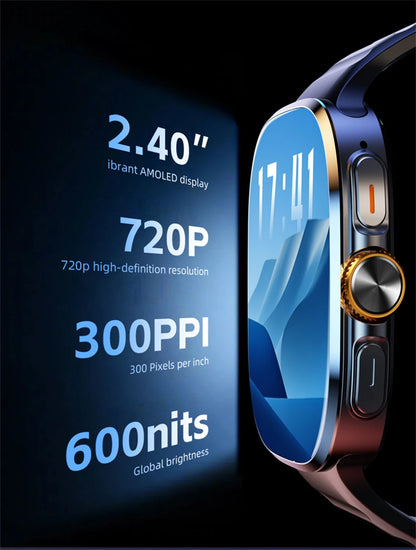 8GB+128GB RAM 5G/4G Android 9.0 Smart Watch 2.4 inch AMOLED 2100mah Battery 900W Camera GPS WIFI Google APPS Download Smartwatch