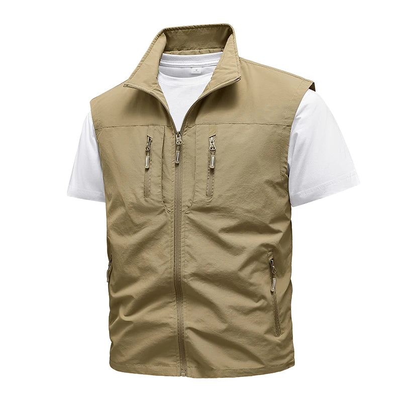 New Spring Men Outdoor Casual Vests Mens Summer Waterproof Breathable Fishing Waistcoat Mens Autumn Fashion Vest Jacket Male - Universal Market