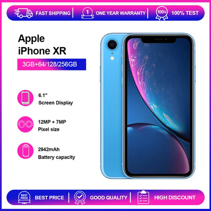 Apple iPhone XR 3GB RAM 64/128/256GB ROM Original Unlocked 6.1" Liquid Retina IPS LCD NFC 4G CellPhone Fast Shipping - Universal Market