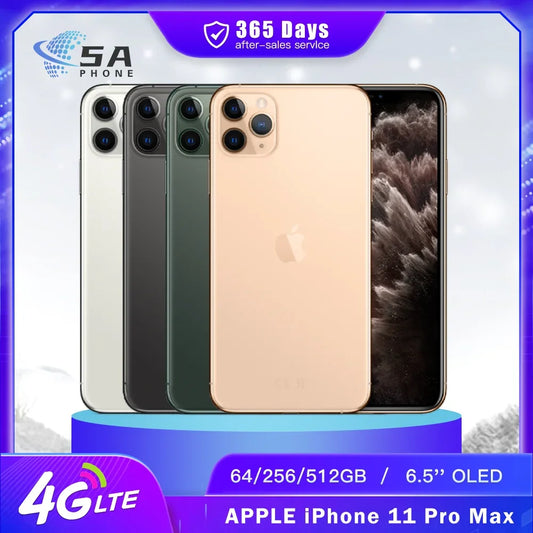 Original Apple iPhone 11 Pro Max 4G Mobile Phone Face ID 64GB/256GB 11PM NFC 6.5'' OLED Screen A13 Bionic Hexa-Core 11 pro max - Universal Market