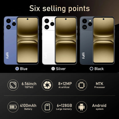 Global Version M17 Pro Smartphone Android 12 6.56 inch Screen,8+256GB 8+12MP Mobile Phone 4100mAh For Google Play Store Phone