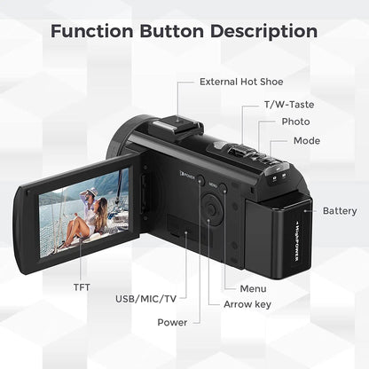 Digital Camera Photographic Cameras With 3.0 Inch Rotating Screen Professional Photo Camera Hd Video Kids Cameras  For Home - Universal Market