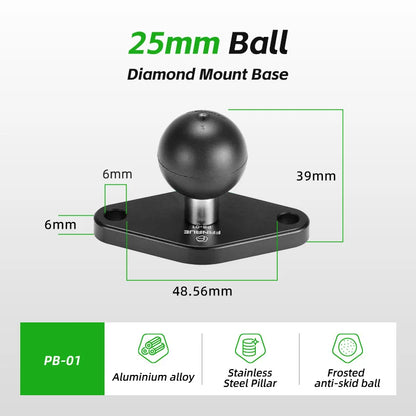 FANAUE 1 Inch Ball Adapter Aluminum alloy 25/20/17mm Diamond Ball Base, Square Ball Base Compatible with RAM Mounts Arm