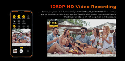 [World Premiere] HOTWAV Cyber 13 Rugged Phone 150LM Flashlight 8GB 128GB Smartphone 6.6'' HD+ 10800mAh 64MP Android 14 Cellphone