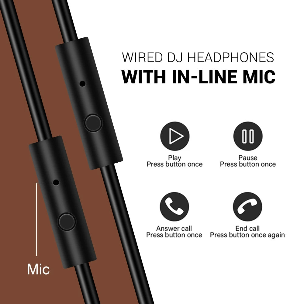Oneodio Pro 30 Professional Studio DJ Headphones With Microphone Over Ear Wired Earphones HiFi Monitors Foldable Gaming Headset - Universal Market