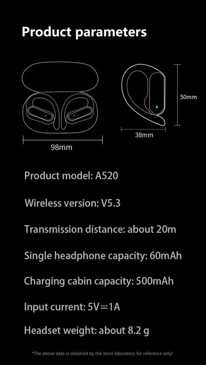 Original Brand A520 Touch Control Bluetooth 5.3 HiFI Stereo Waterproof Earphone TWS Earphone Wireless Sports Earphone with Mic - Universal Market