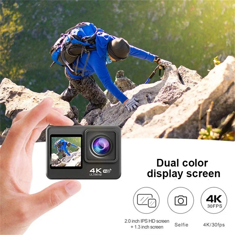 Action Camera 4K bicycle camera Electronic Stabilizer Action cam WiFi 4k Sport camera Helmet Video Recording Cameras for go pro