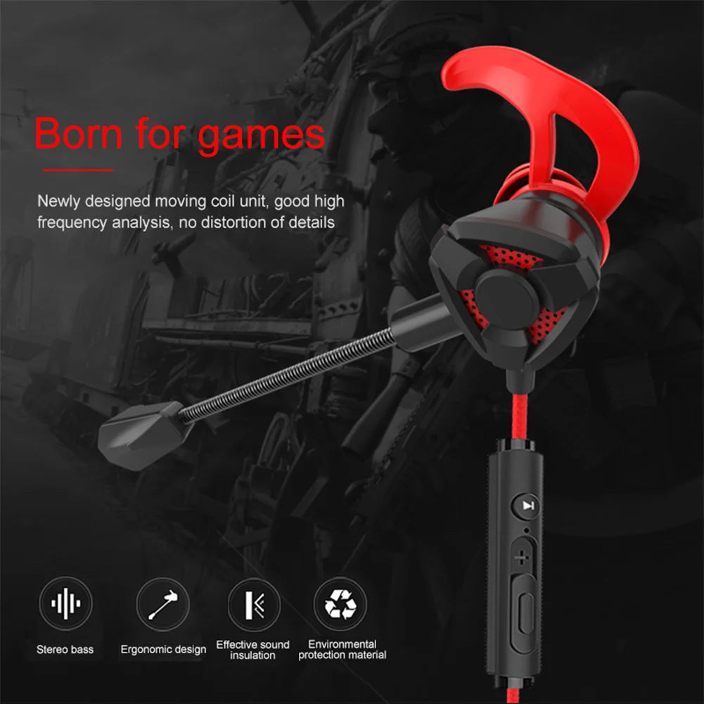 OLAF 3.5mm Wired Headphones Gaming Headset Bass Stereo Gamer Earphones Noise Cancelling Earbuds With Dual Mic In-ear Handfree - Universal Market