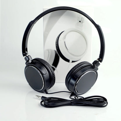 Universal 3.5mm Wired Computer Headphone Foldable Portable Music Gaming Headset Noise Canceling Sports Earphone Stereo Headset - Universal Market