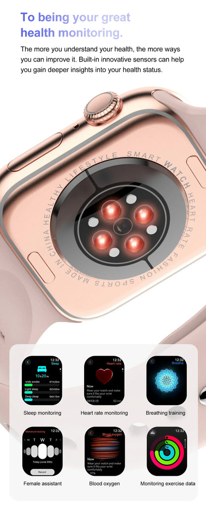For Apple DT Watch X Mini Smart Watch 3D Menu Video AI Voice NFC Sports Record Health Test 1.85 Inch AMOLED Women Smartwatch