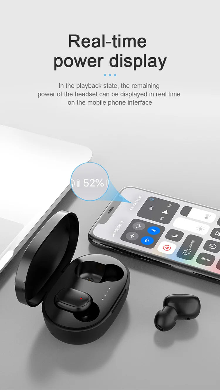 Original A6S TWS Headset Wireless Earphones Bluetooth Headphones Sport Stereo Fone Bluetooth Earbuds for Xiaomi Huawei iPhone - Universal Market
