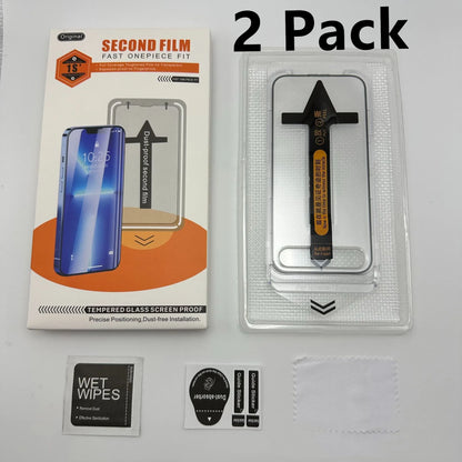 2 Pack For IPhone 17 Pro Max 16 15 Pro Tempered Glass Screen Protector  Auto Dust-Elimination Installation Bubble Free HD Clear