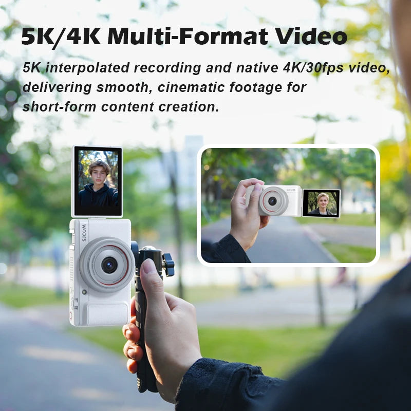 ZV200 5K Vlogging Camera 80MP 360 Flip Screen F18 Auto Focus 5K 30fps Portable for Travel Creators