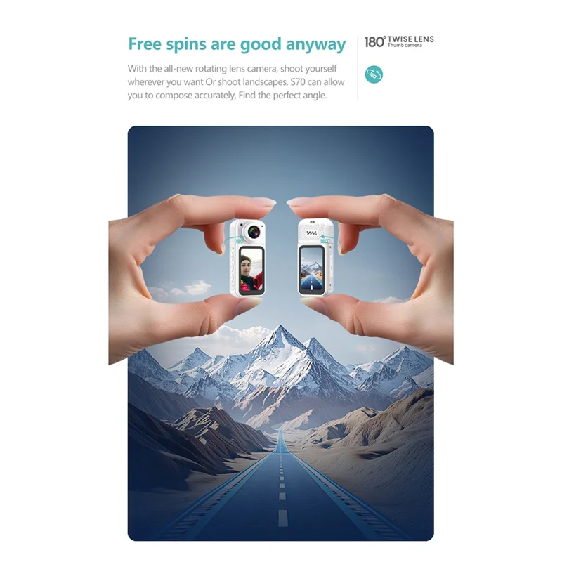 T23C New S70 2.7K WIFI APP Thumb Camera Ultra-Long Battery Life Thumb Sports Camera HD Cycling Camera 1080P Pet Camera