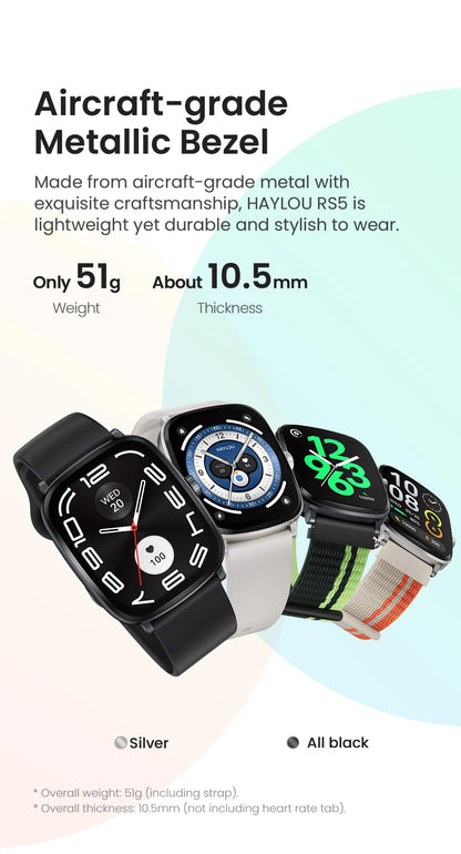 HAYLOU RS5 Smart Watch Men 2.01'' AMOLED Display 24H Health Monitoring Bluetooth Phone Calls AI Voice Assistant Sport Smartwatch
