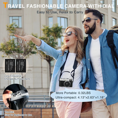 4K Digital Camera Auto Focus 48MP Vlogging Camera for YouTube and Anti-Shake Video Camera with Viewfinder Flash & Dial 16X Zoom - Universal Market