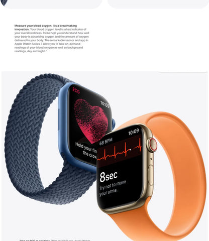 100% Original Apple Watch Series 7 41mm / 45mm Apple Watch S7 Aluminum Case with Sport Band iOS SmartWatch