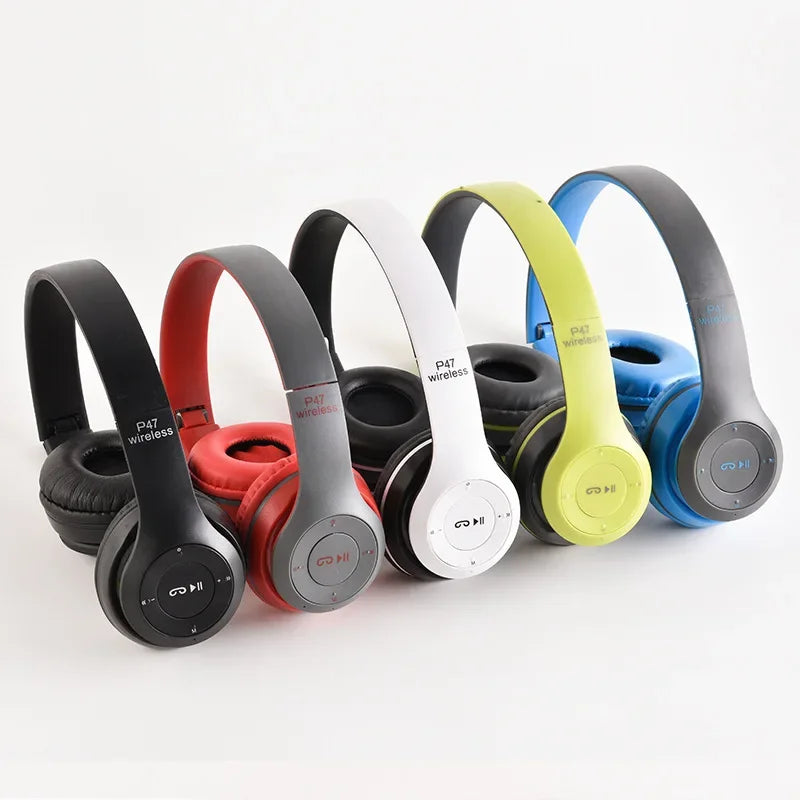 P47 Bluetooth 5.0 Wireless Headphone Foldable HIFI Stereo Bass Earphone Kid Helmet Gift With Mic USB Adaptor For iPhone Game - Universal Market