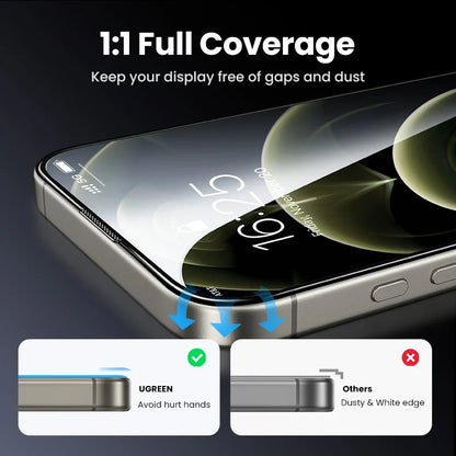 UGREEN Dust-free Screen Protector For iPhone 16 Pro Max Tempered Glass For iPhone 16 Pro Screen Protectors 15Pro Plus Film