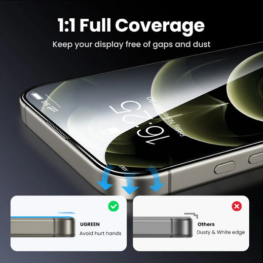 UGREEN Dust-free Screen Protector For iPhone 16 Pro Max Tempered Glass For iPhone 16 Pro Screen Protectors 15Pro Plus Film