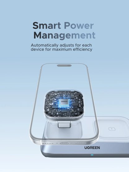 UGREEN Qi2 25W MAX Magnetic Wireless Charger Stand 3- in-1 Charging For iPhone 17 Pro Max/AirPods 4 For MagSafe Fast Charger