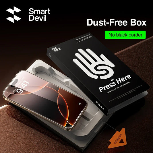 SmartDevil Borderless Temperd Glass for iPhone 16 Pro Max 16 15 Pro Max 15 Plus HD Clear Privacy Dust-free Box Screen Protector