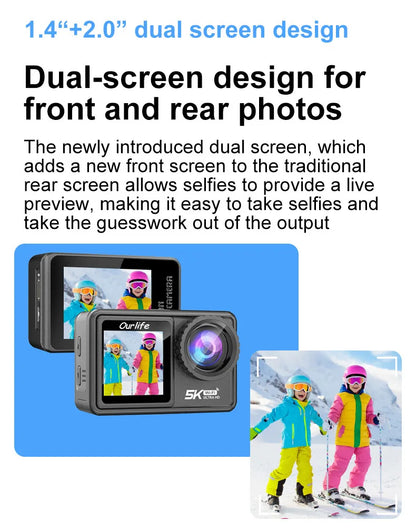 5K HD Outdoor Sports Camera Video Recording Action Shoot Stabilization Underwater Waterproof Photography Cam CarDriving Recorder