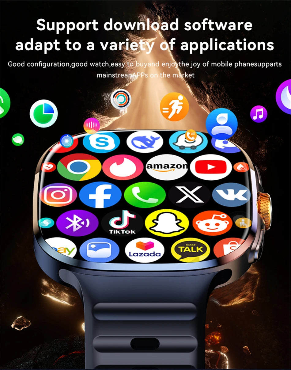 8GB+128GB RAM 5G/4G Android 9.0 Smart Watch 2.4 inch AMOLED 2100mah Battery 900W Camera GPS WIFI Google APPS Download Smartwatch