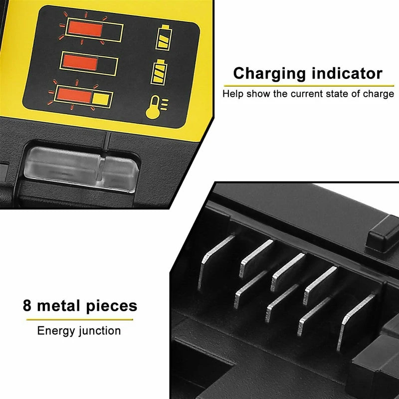 DCB112 2A Lithium Battery Charger For Dewalt 10.8V 12V 14.4V 18V 20V DCB206 DCB205 DCB204 DCB203 DCB120,DCB107 DCB115 DCB105