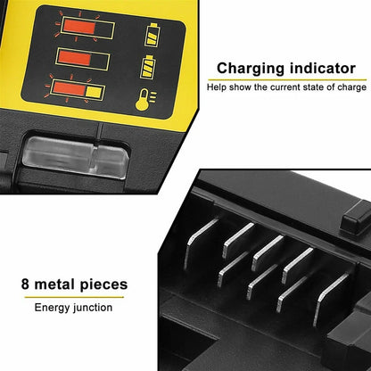 DCB112 2A Lithium Battery Charger For Dewalt 10.8V 12V 14.4V 18V 20V DCB206 DCB205 DCB204 DCB203 DCB120,DCB107 DCB115 DCB105