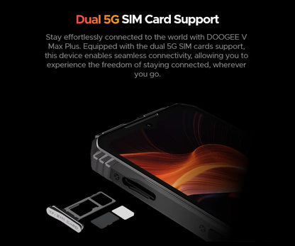 Global Version DOOGEE V Max Plus Rugged Phone 6.58" 120Hz 36GB(16+20) 512GB 200MP Ai Camera 22000mAh Lighting effect Android 14