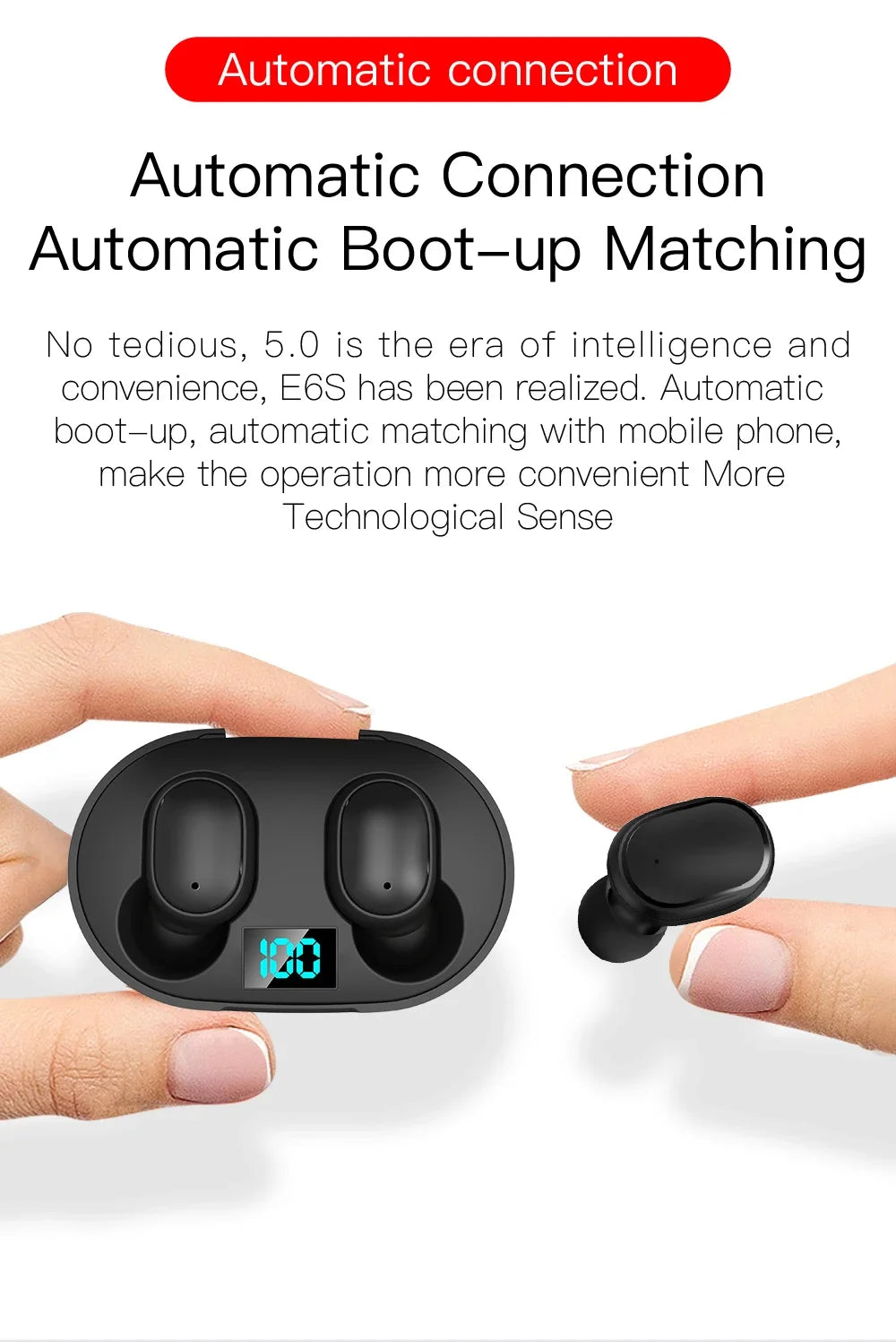 E6S TWS Bluetooth Earphones Wireless Bluetooth Headset Noise Cancelling Headsets With Microphone Headphones For Xiaomi Redmi - Universal Market
