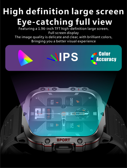 2025 Outdoor Smart Watch Men 2.01" Screen 3ATM Waterproof Watches Bluetooth Call Ai Voice Sport Smartwatch For Android IOS Phone