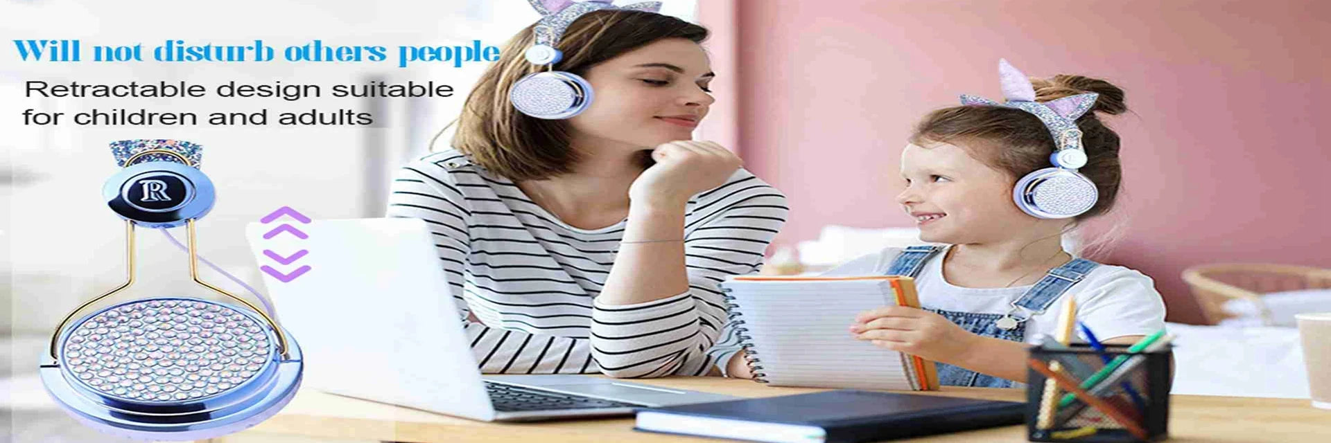RGB Unicorn Kids Wireless Headphones With Mic Music Stereo Earphone Cute Unicorn Control RGB Light Headset Girls Kids Gift - Universal Market