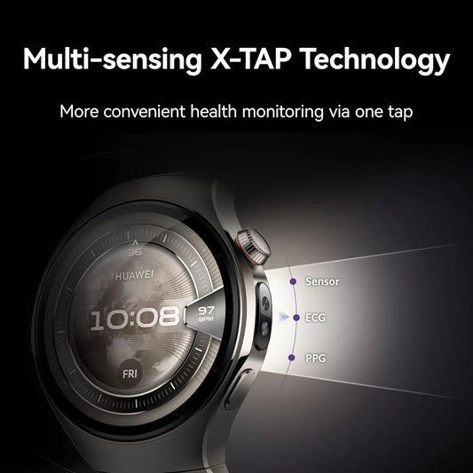 HUAWEI WATCH 5, eSIM Smartwatch, Multi-sensing X-TAP, Health MOT, Running Watches, Real-Time Blood Oxygen, iOS & Android