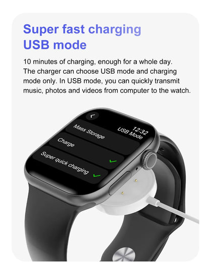For Apple DT Watch X Mini Smart Watch 3D Menu Video AI Voice NFC Sports Record Health Test 1.85 Inch AMOLED Women Smartwatch