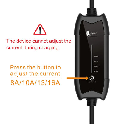 feyree Portable EV Charger 3.5KW 16A 1Phase Adjustable Current Fast Charging with TS-NACS Charger Plug Compatible for Tesla Cars