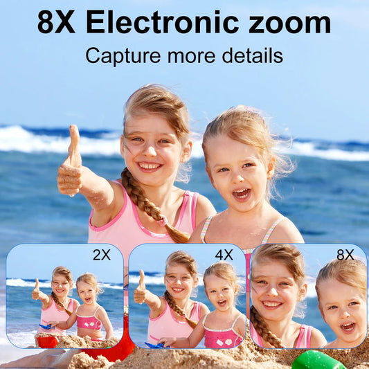 Kids Digital Camera 8X Digital Zoom Vintage Video Recorder 180° Flip Screen Compact Digital Photography Camera for Children Toys - Universal Market