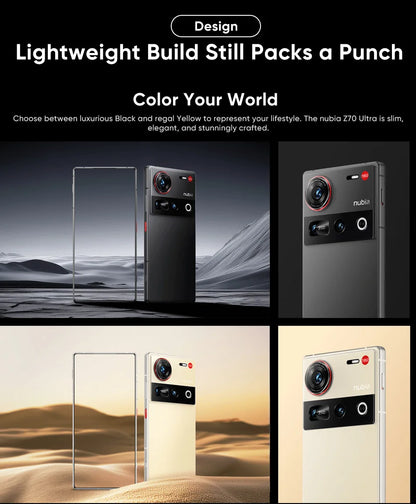 Global Version Nubia Z70 Ultra NX733J 5G Smartphone Snapdragon 8 Elite 6.85" 144Hz AMOLED Display 6150mAh 80W Fast Charge IP69