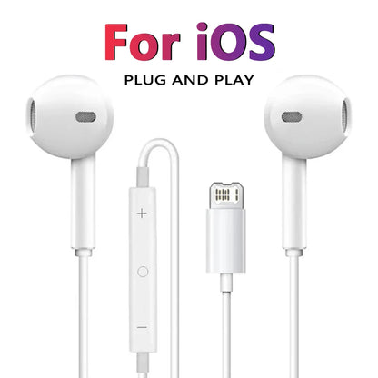 Original Headphones For Apple iPhone 16 15 14 13 12 11 Pro Max Plus For Lightning USB C 3.5MM In-ear Wired Earphones Accessories - Universal Market