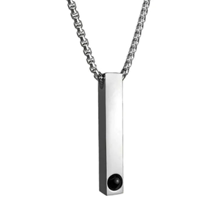 Custom Projection Photo Bar Necklace Personalized Memorial Gift For Him Dad Boyfriend Custom Birthday Anniversary Gifts Jewelry - Universal Market