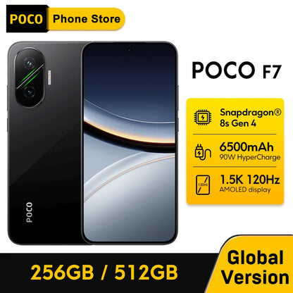 POCO F7 Global Version Smartphone Snapdragon® 8s Gen 4 90W 6500mAh Battery 6.83" 1.5K AMOLED Display 50MP Camera 5G NFC