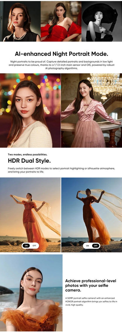 HONOR 200 Pro Global Version 6.78'' 5G Smartphone Snapdragon 8s Gen 3 120Hz AMOLED Display 5200mAh Battery 100W SuperCharge