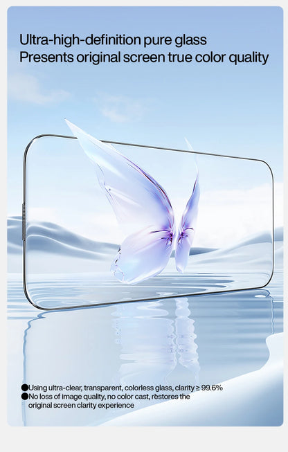 SmartDevil Dust-free Box Screen Protector for iPhone 16 Pro Max 15 14 HD Clear Tempered Glass Film Anti-fingerprint