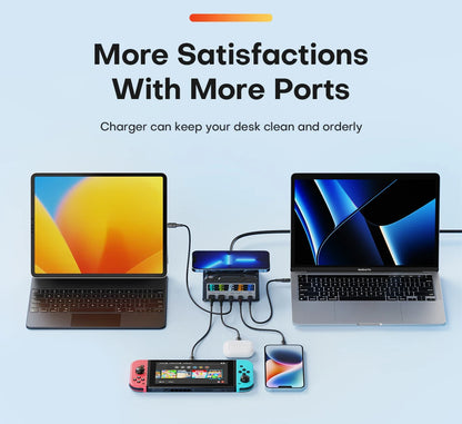 260W GaN USB C Charger PD3.1 140W USB Type C Fast Charger For Mackook Pro Tablet iPhone 14 Samsung Xiaomi Wireless Charger